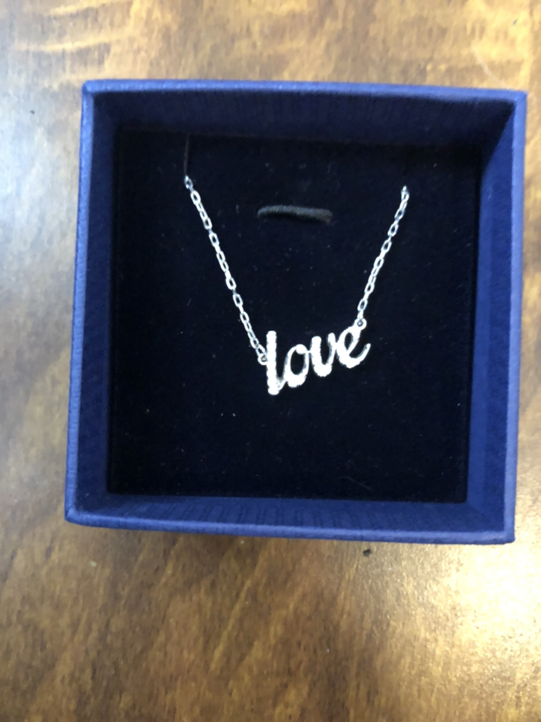 Swarovski silver love necklace