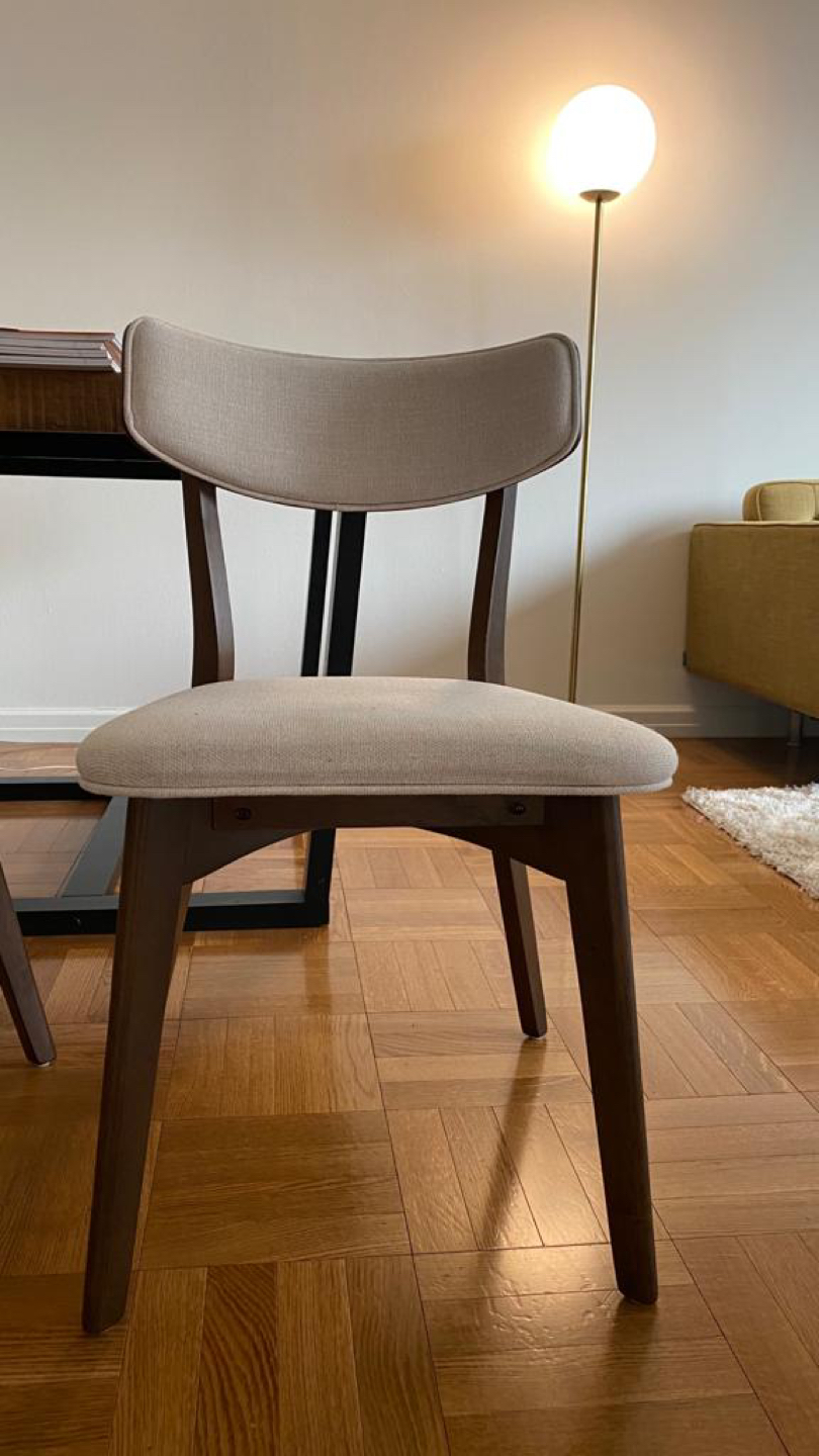 Set of 4 Dining Chair - Mid Century - Beige