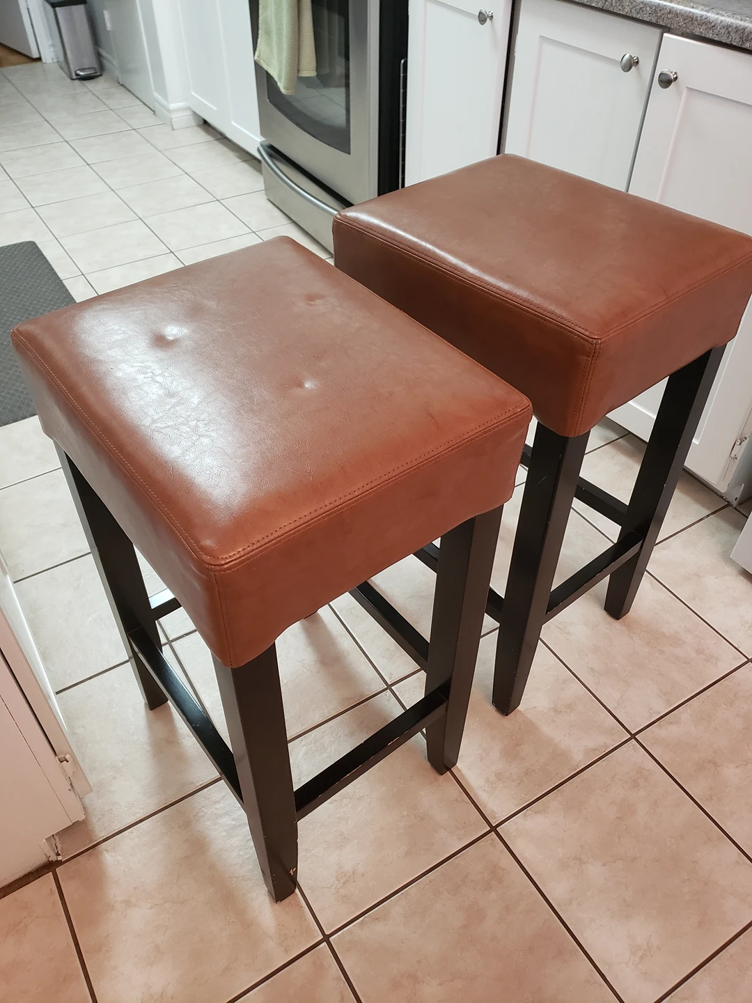 Faux leather bar stools