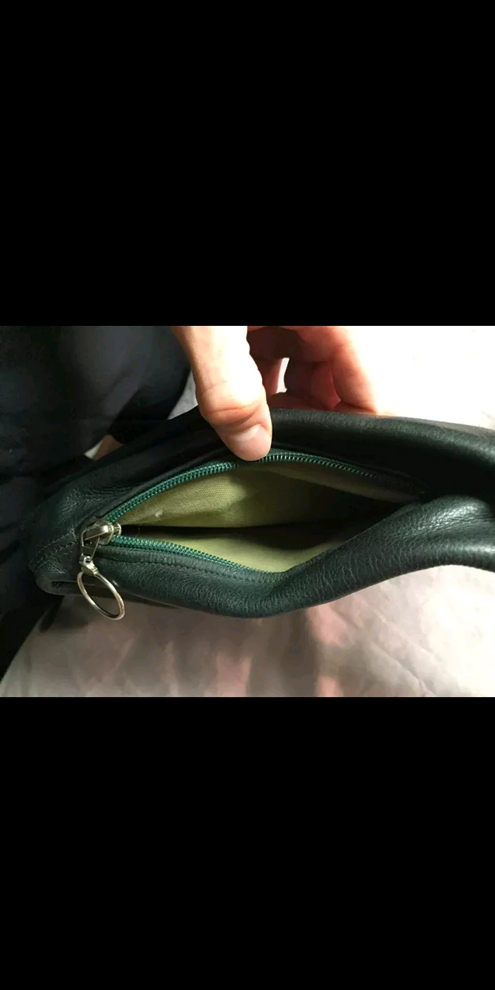 genuine leather real Emerald green cross body bag image indicator(6)