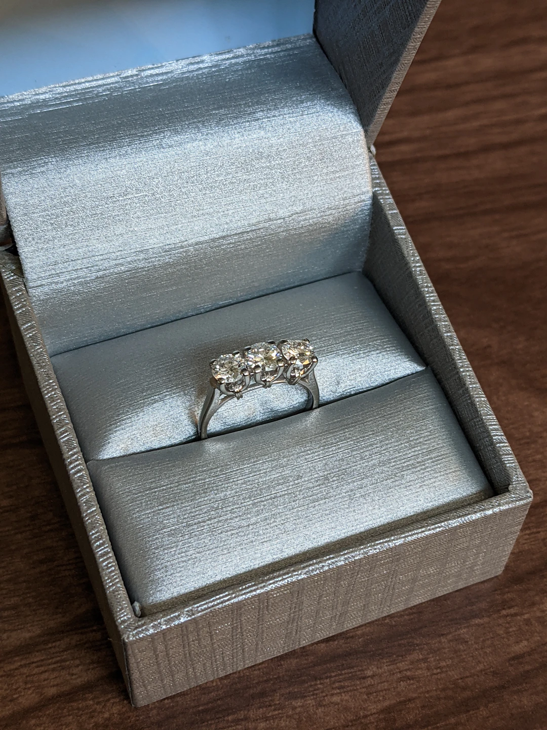 BIRKS Lady's 18kt White Gold 3 Diamond Engagement Ring thumbnail
