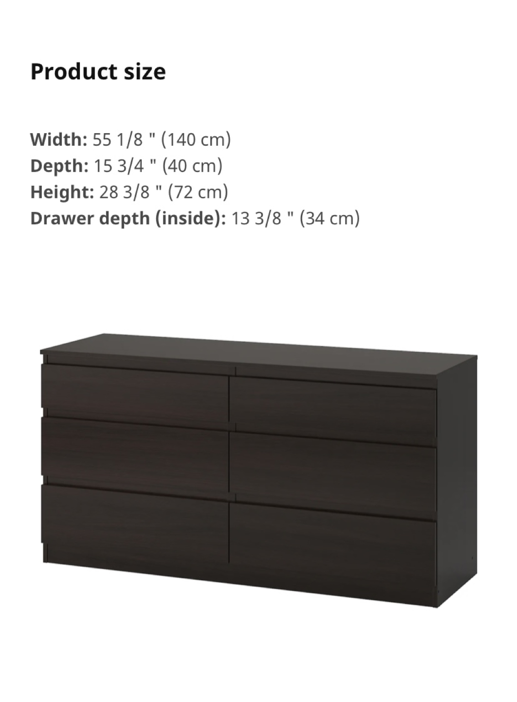 IKEA kullen 6 drawer dresser  - photo 2