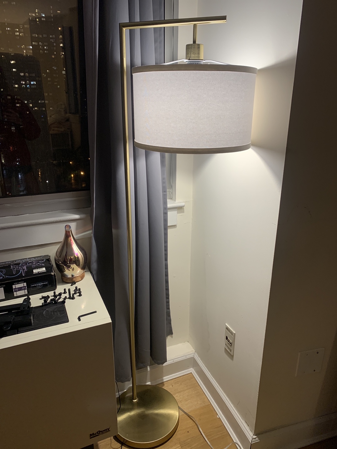 Gold floor lamp