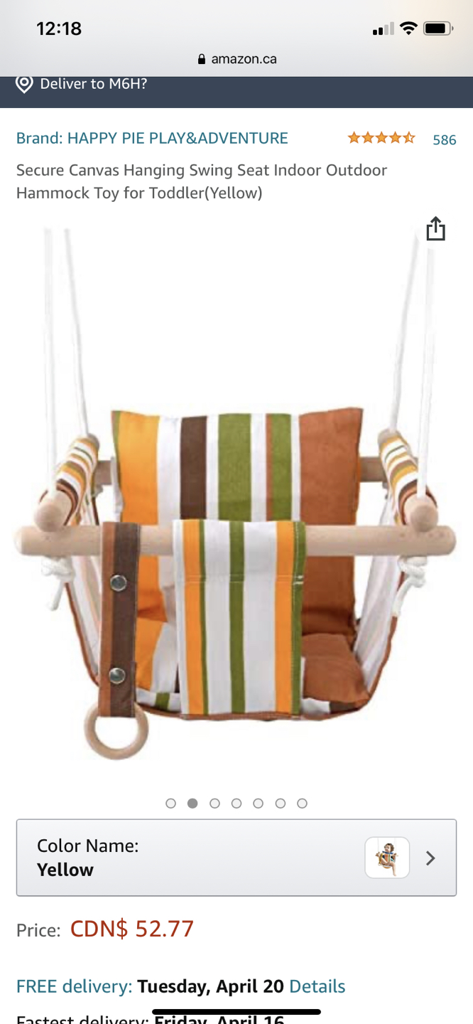Baby and toddler swing 