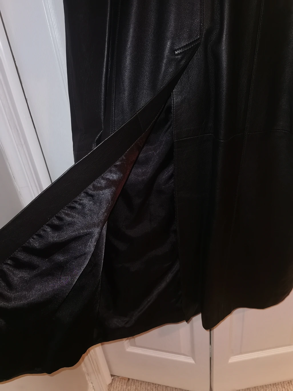 Long Black Leather Jacket image indicator(7)