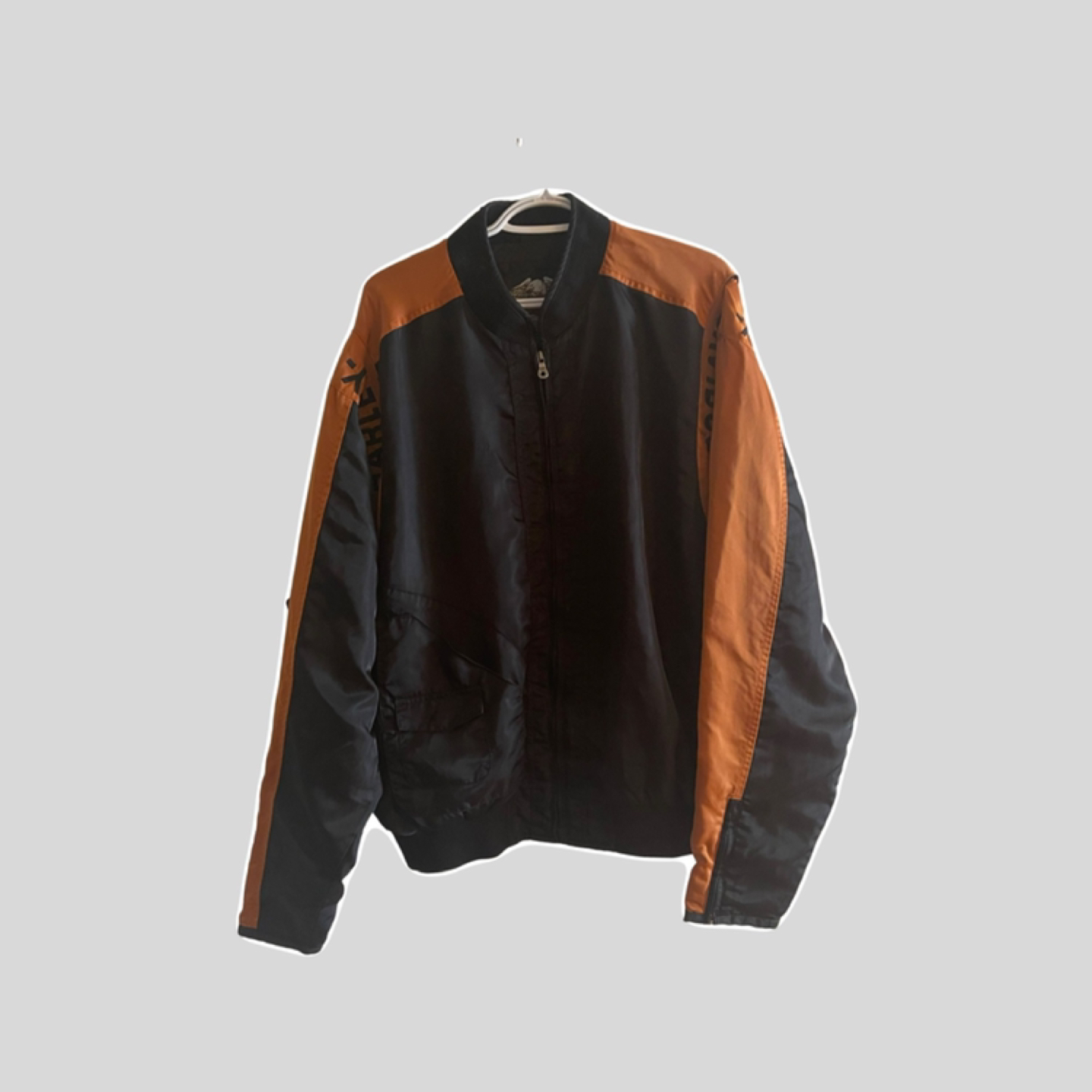 Vintage Harley Davidson bomber style windbreaker jacket thumbnail