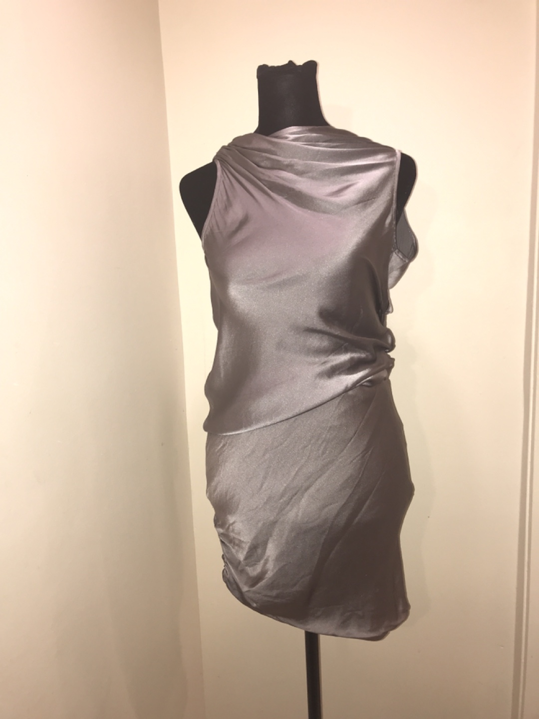 Patrizia pepe firenze glossy silk dress, 40/xs/s