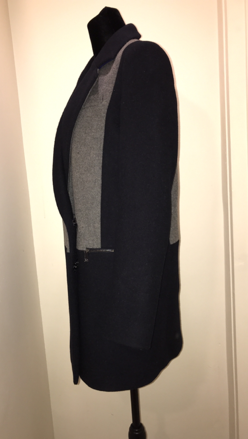 Dawn Levy wool blend car coat, dark navy - photo 3