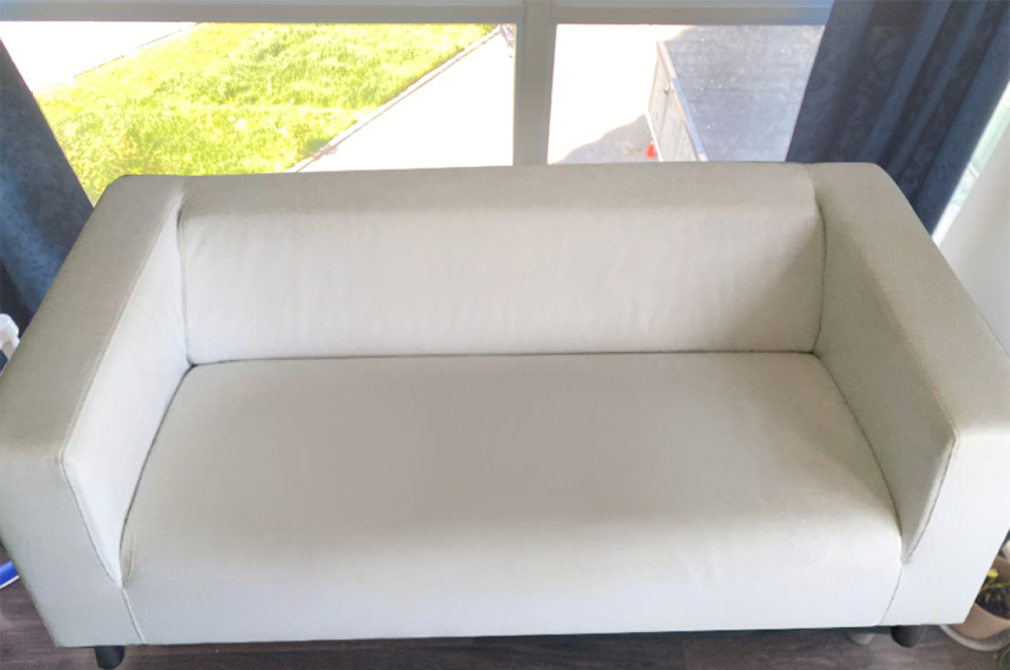 IKEA couch with removable black cover 