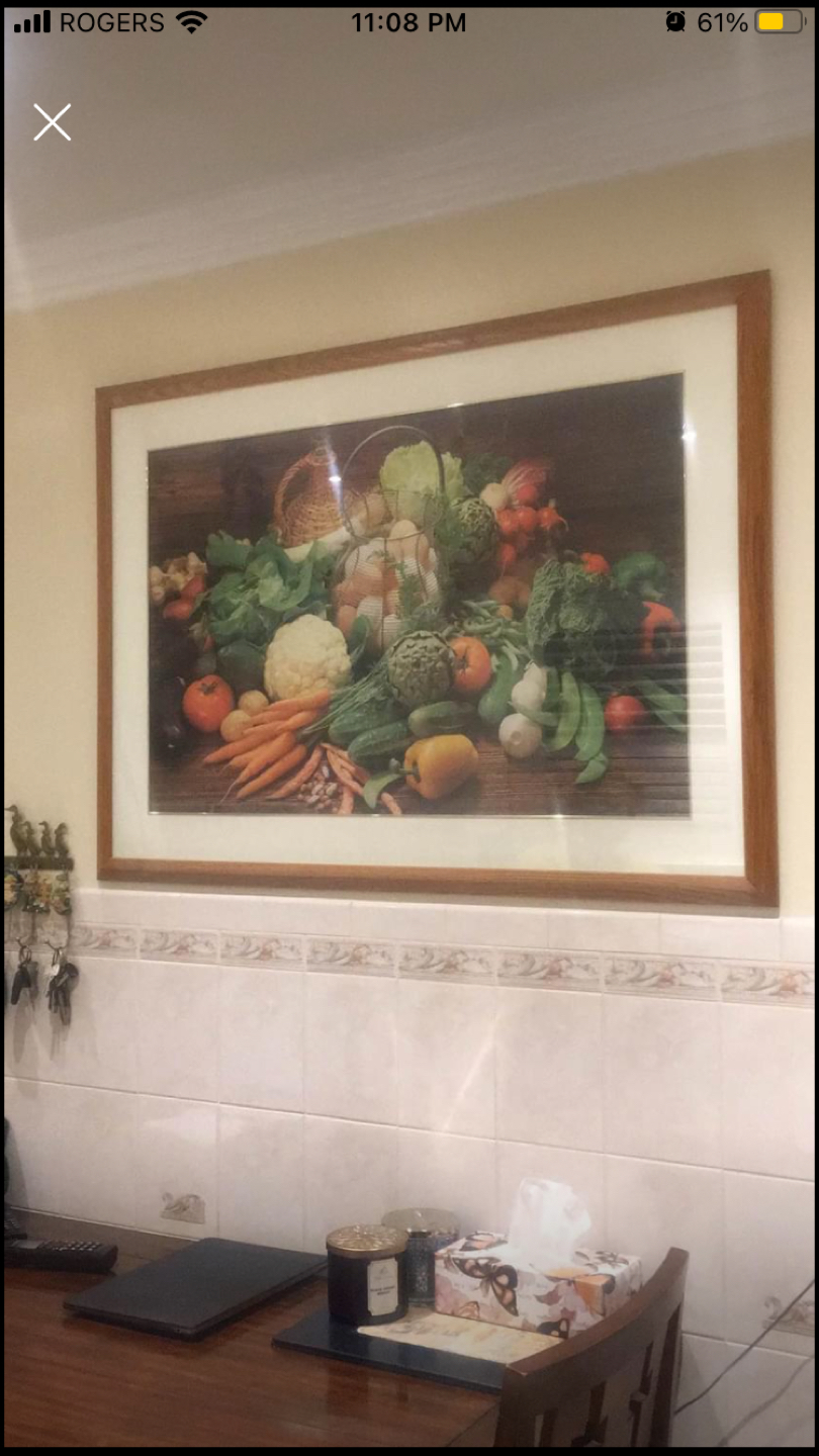 Large Kitchen Wall Art With Custom Frame  thumbnail