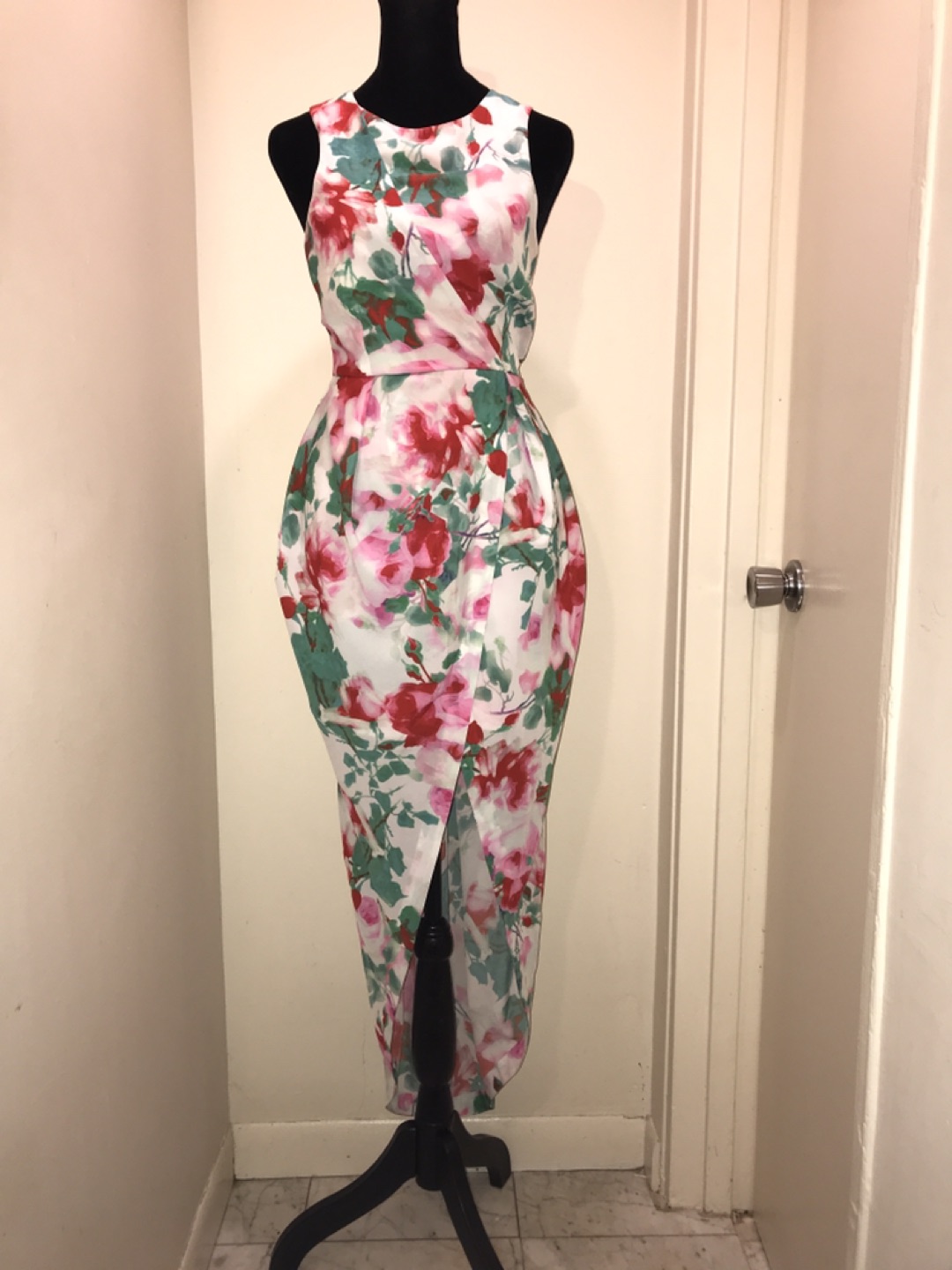 Floral high-low tulip gown, xs
