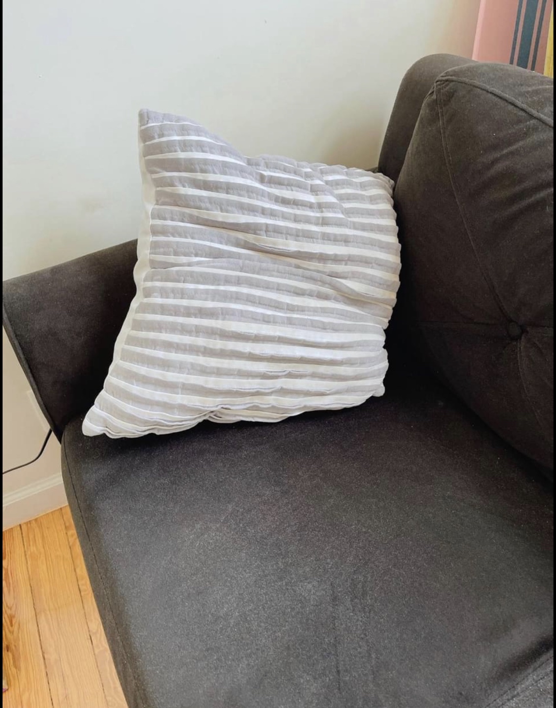Grayson Micro-Fiber 3-Seat Sofa Like New - photo 4