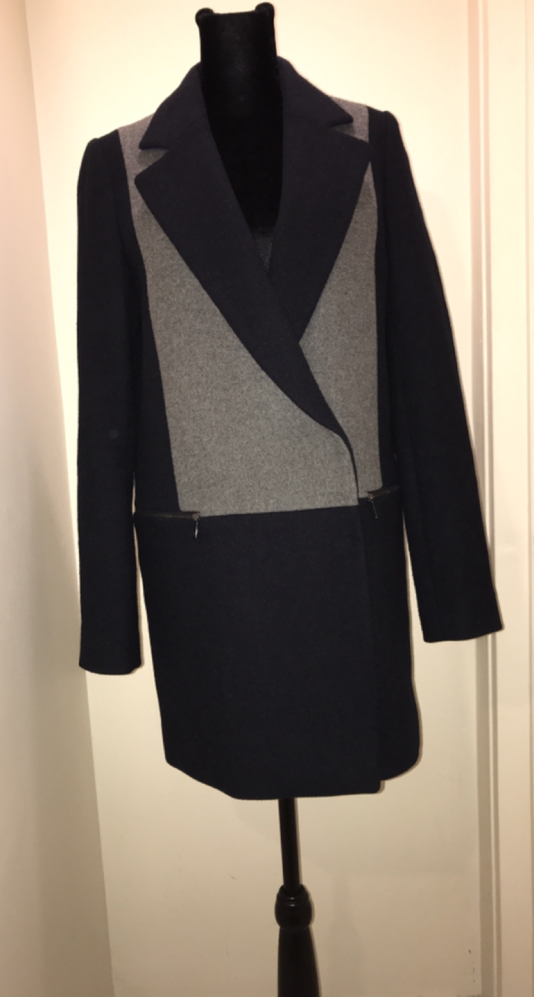 Dawn Levy wool blend car coat, dark navy