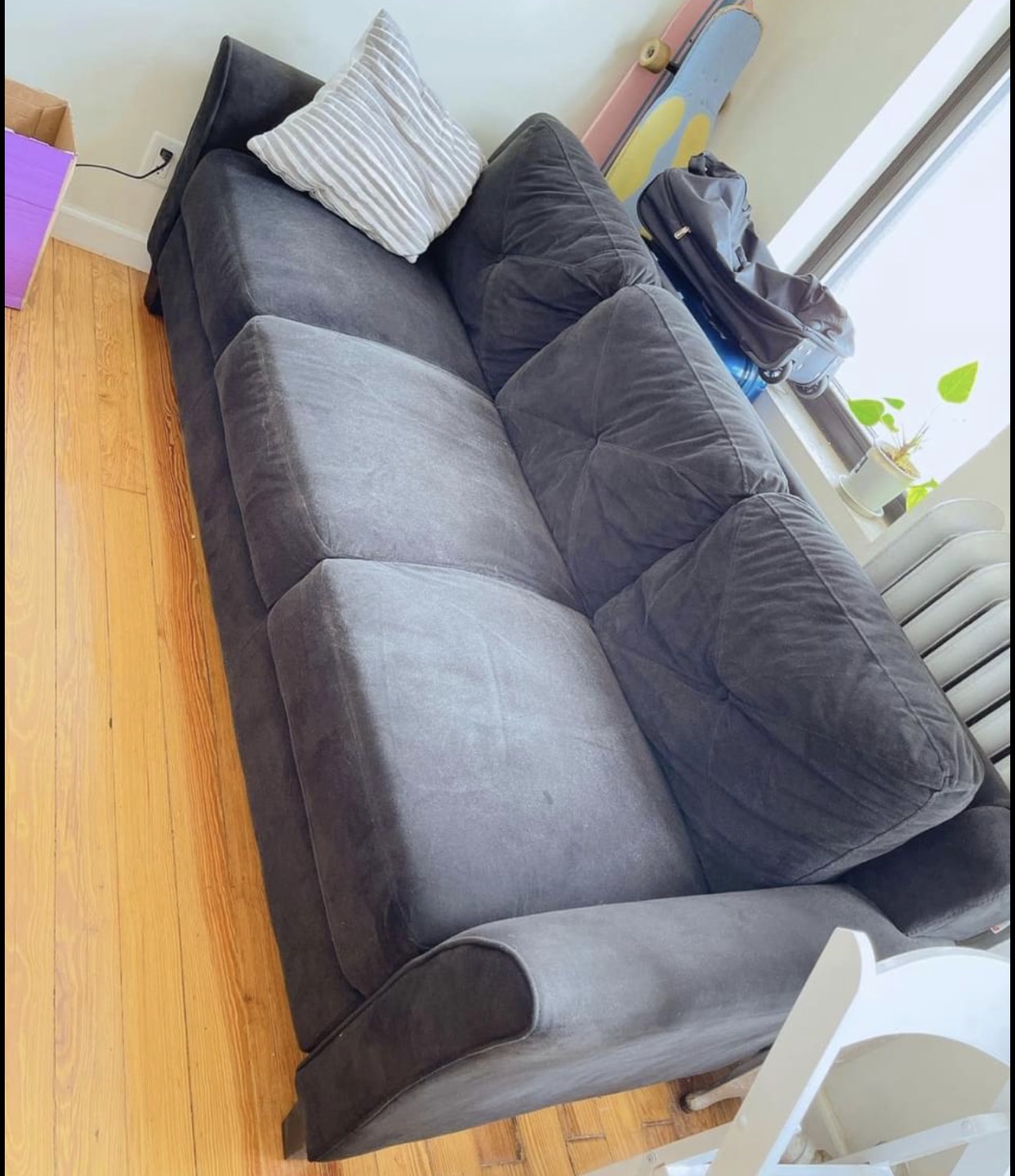 Grayson Micro-Fiber 3-Seat Sofa Like New - photo 3