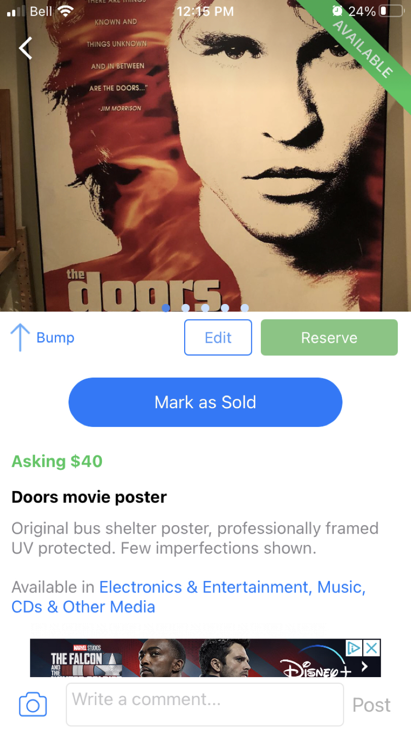 Doors movie poster - photo 2