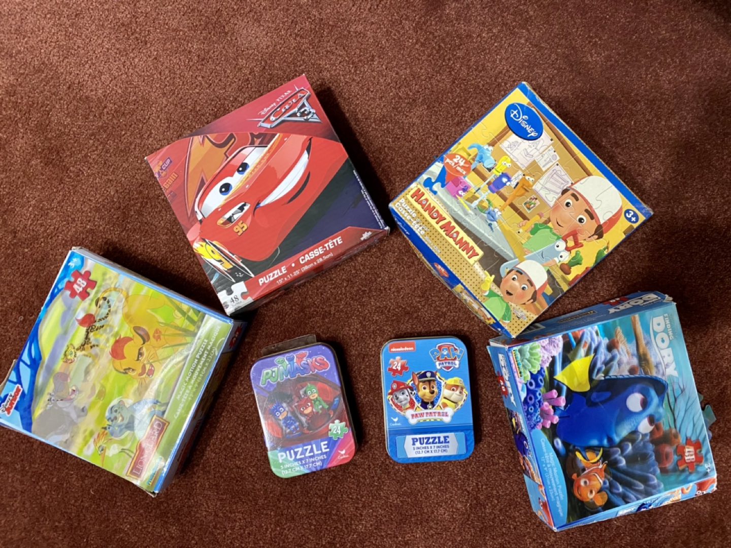 Puzzles including Disney, Paw Patrol, PJ masks - 6 for $30 thumbnail