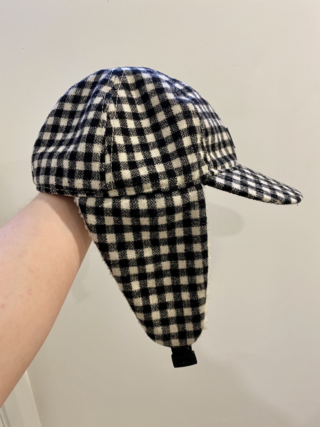 Black and White Ear Flap Unisex Hat - photo 3