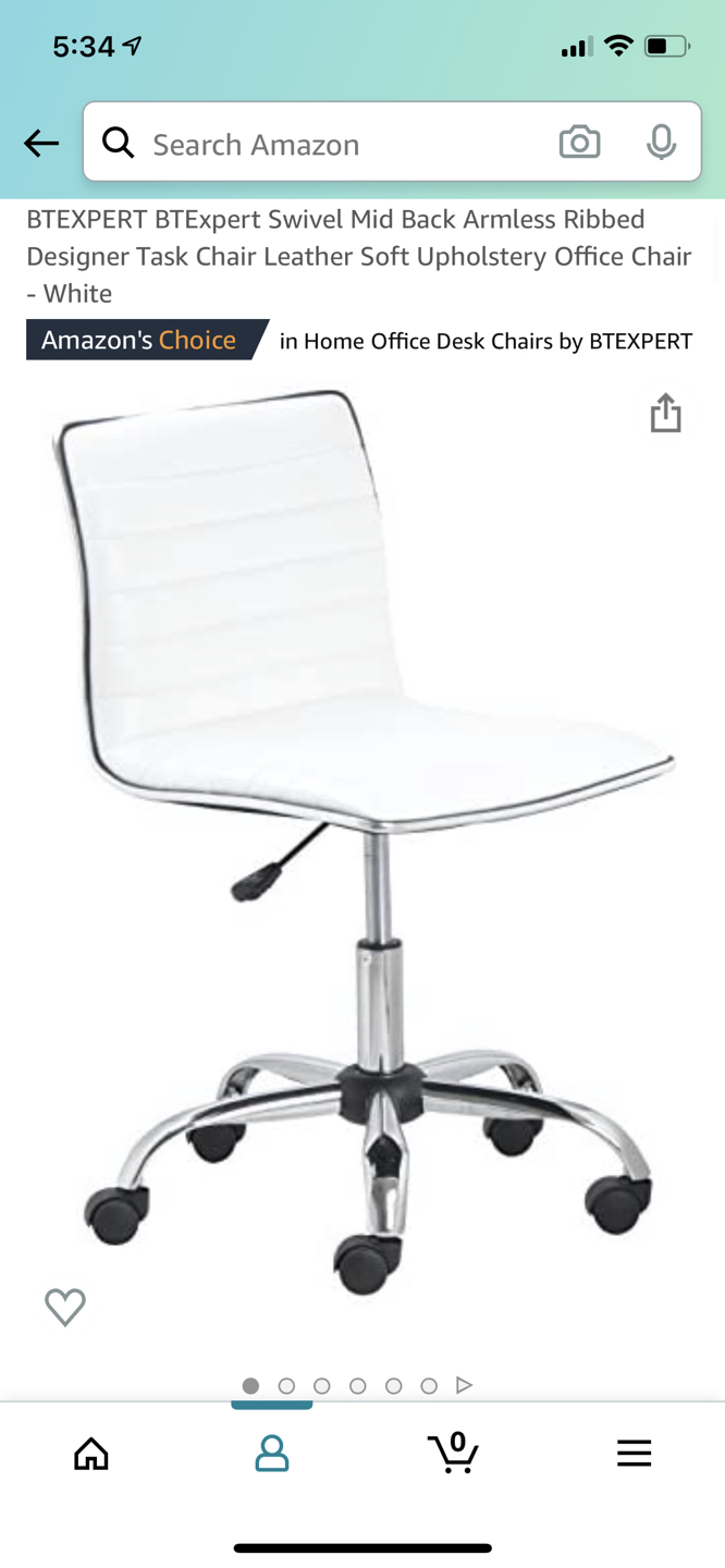 White chair with wheels