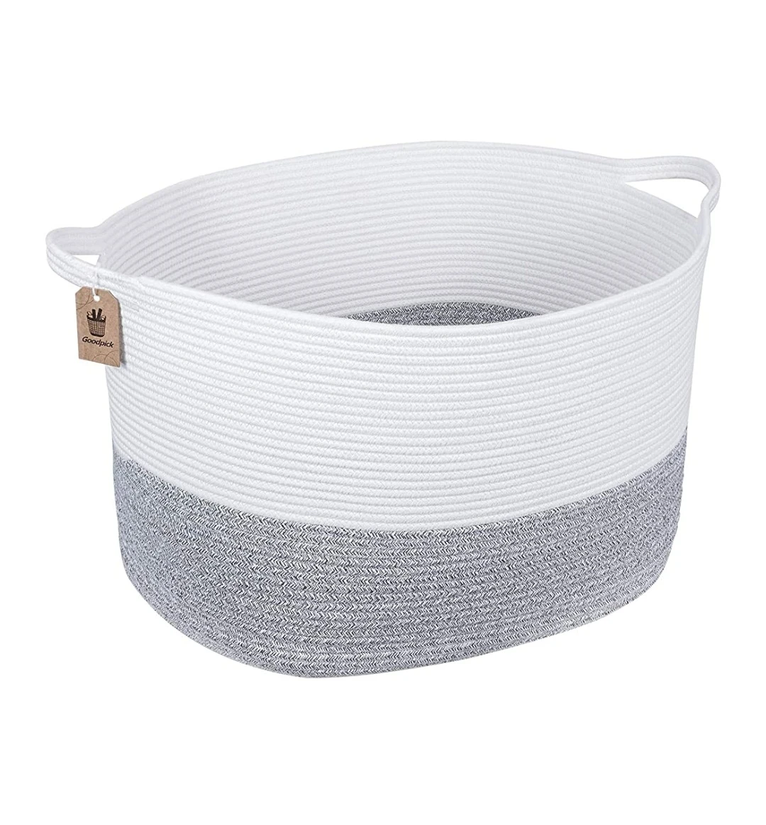 XXX Large Cotton Rope Basket - Woven Basket Woven Storage Hamper thumbnail