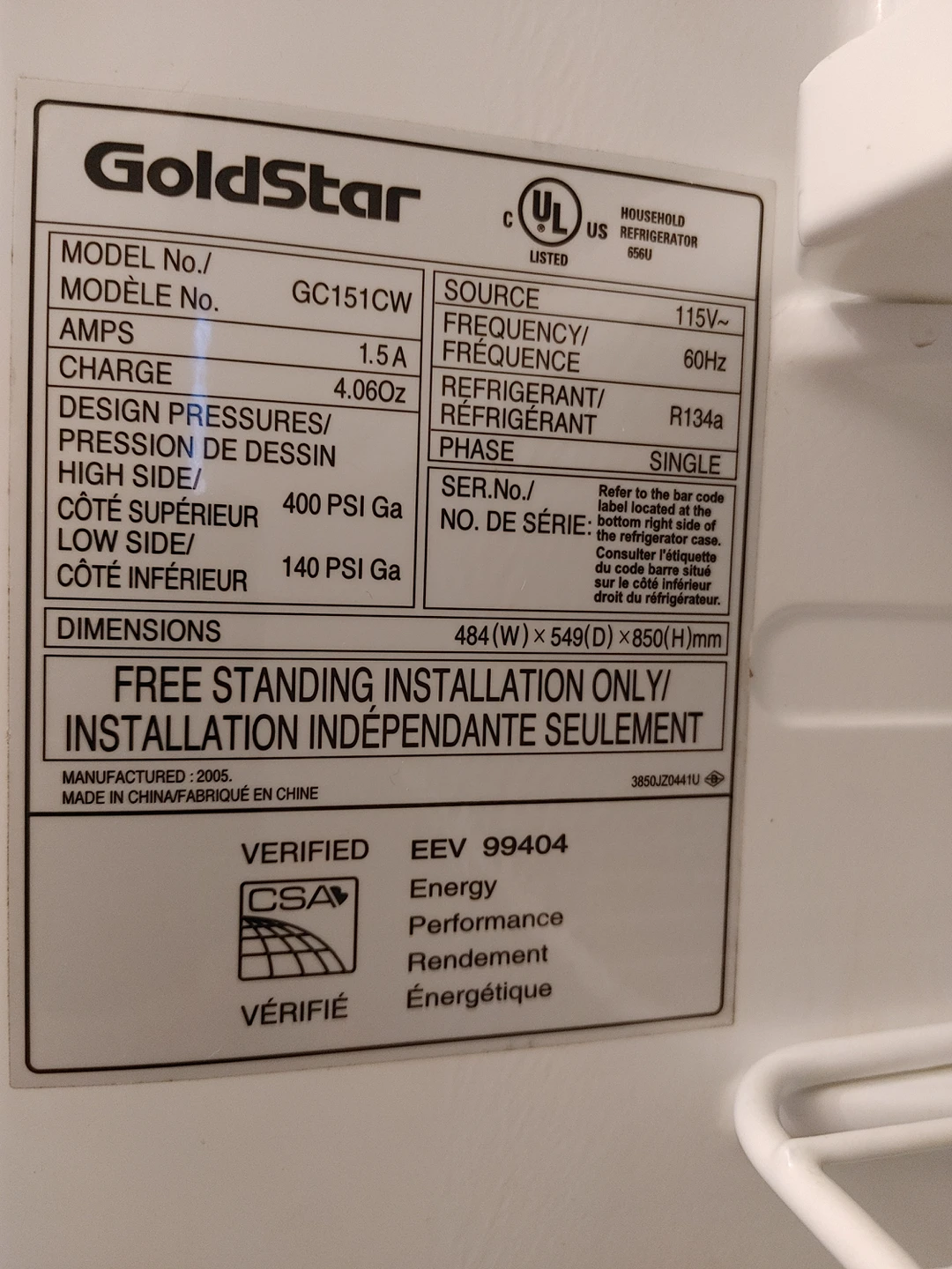 GoldStar Mini Fridge - photo 5