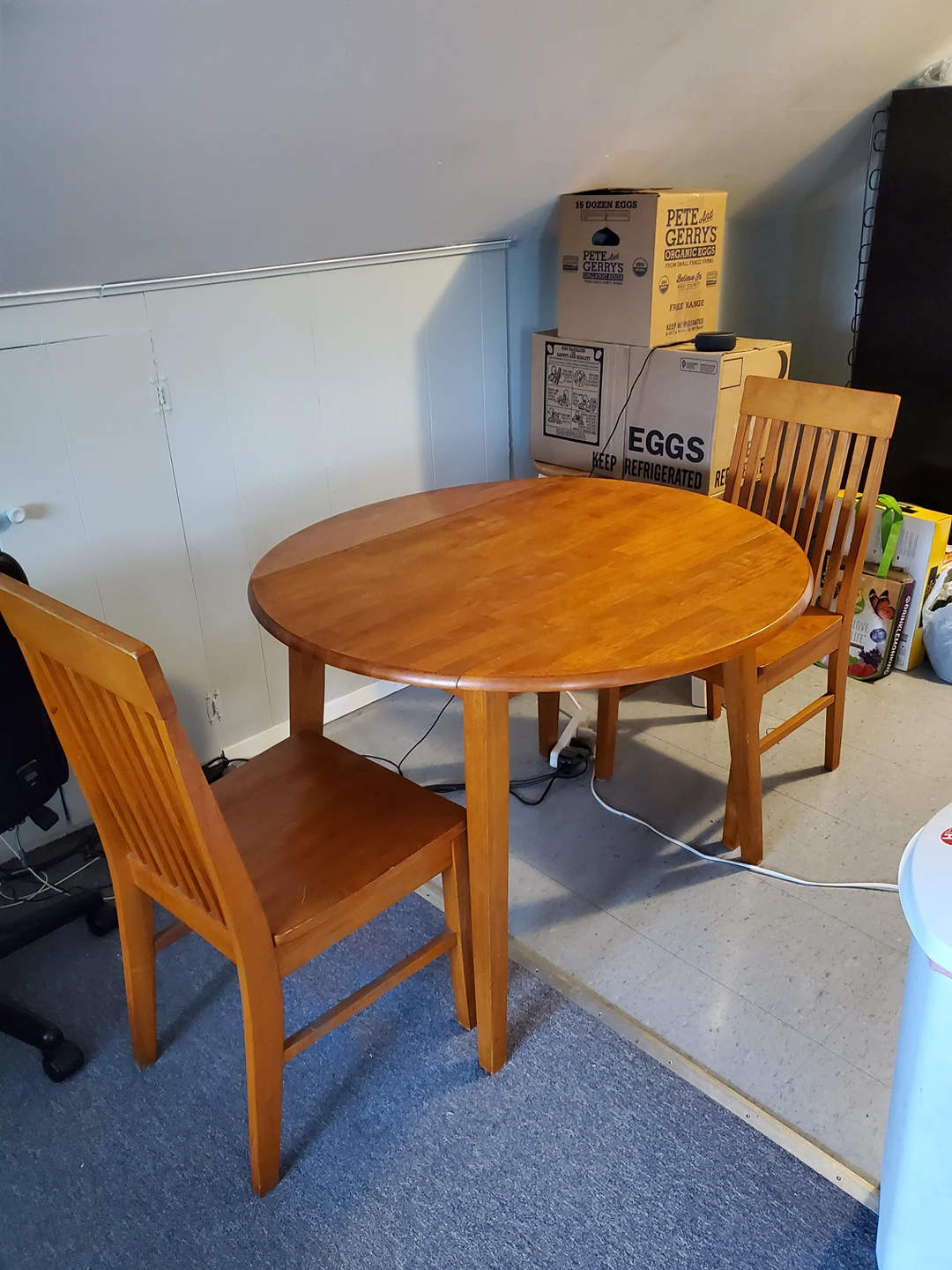 wooden table & 2 chairs
