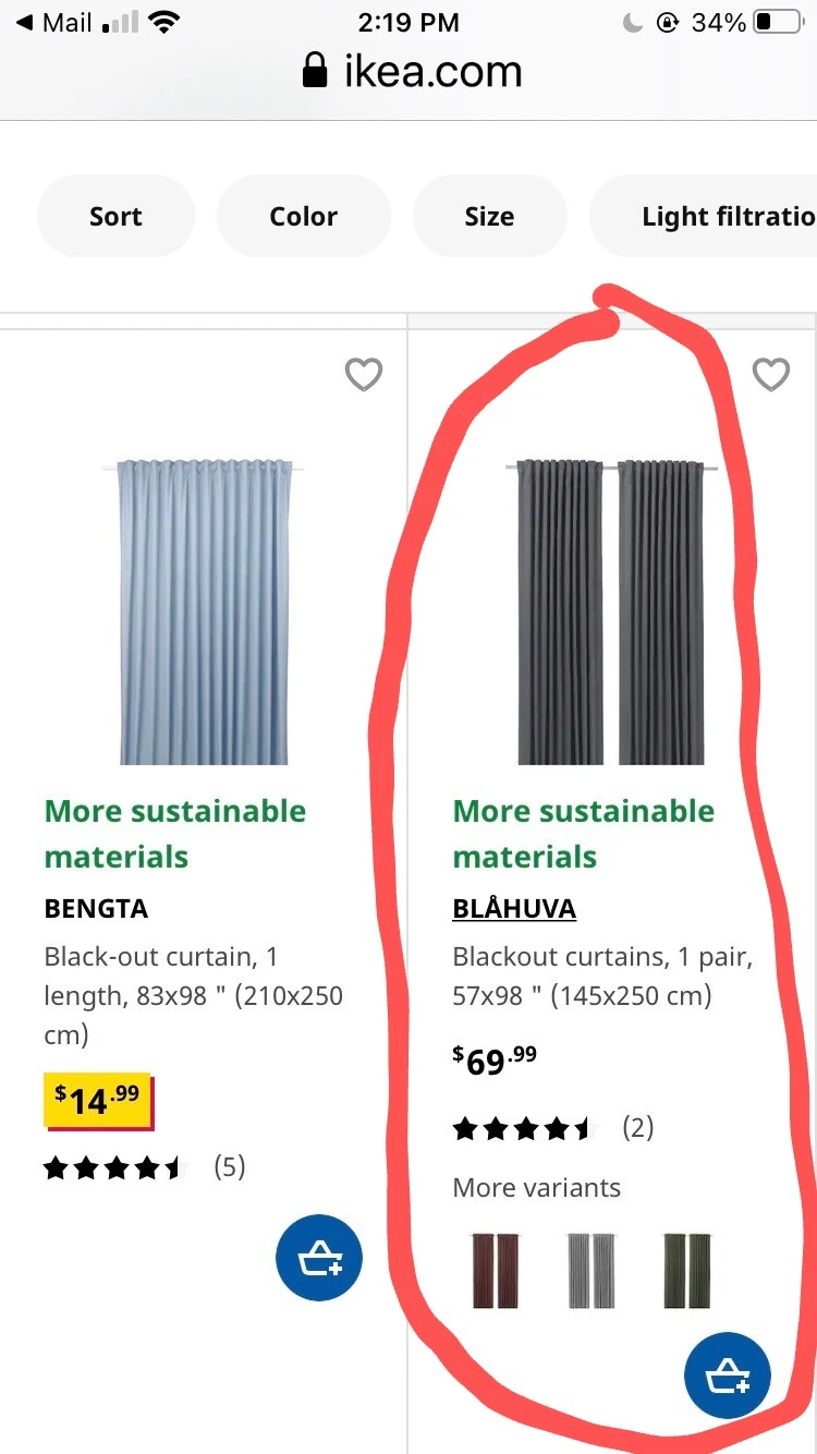 IKEA Blahuva Blackout Curtains thumbnail