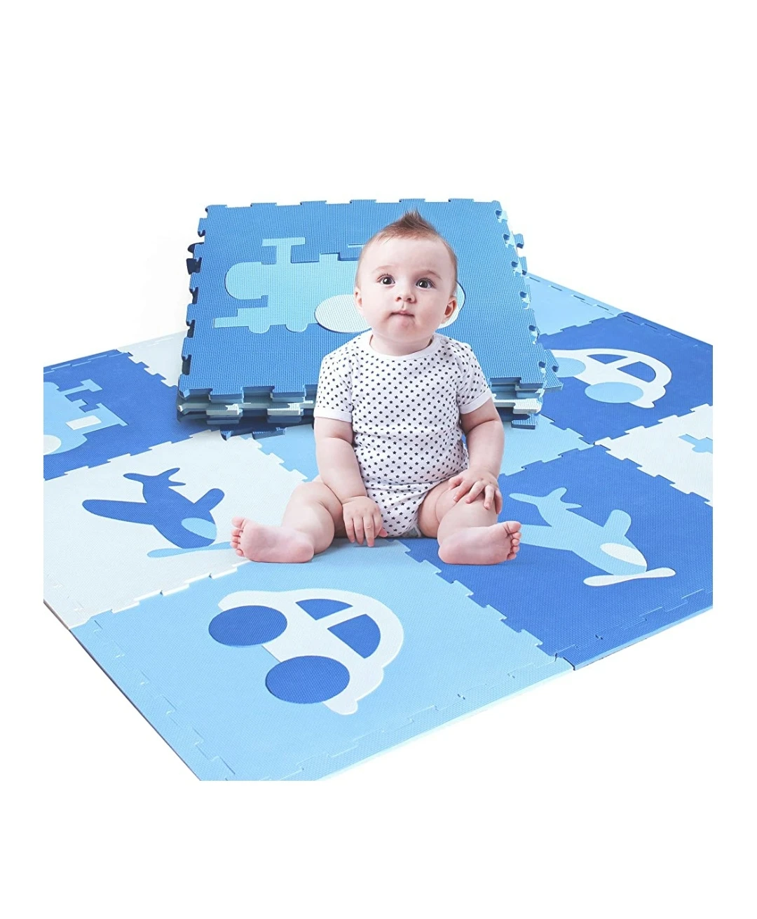 Baby Foam Puzzle Play Mats 6’x 6’ 9 Interlocking Kids Foam thumbnail