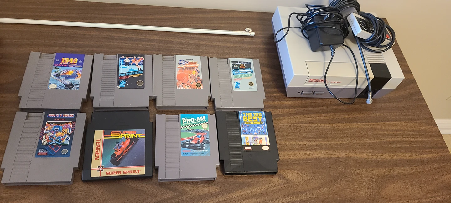 Original NES with 8 games