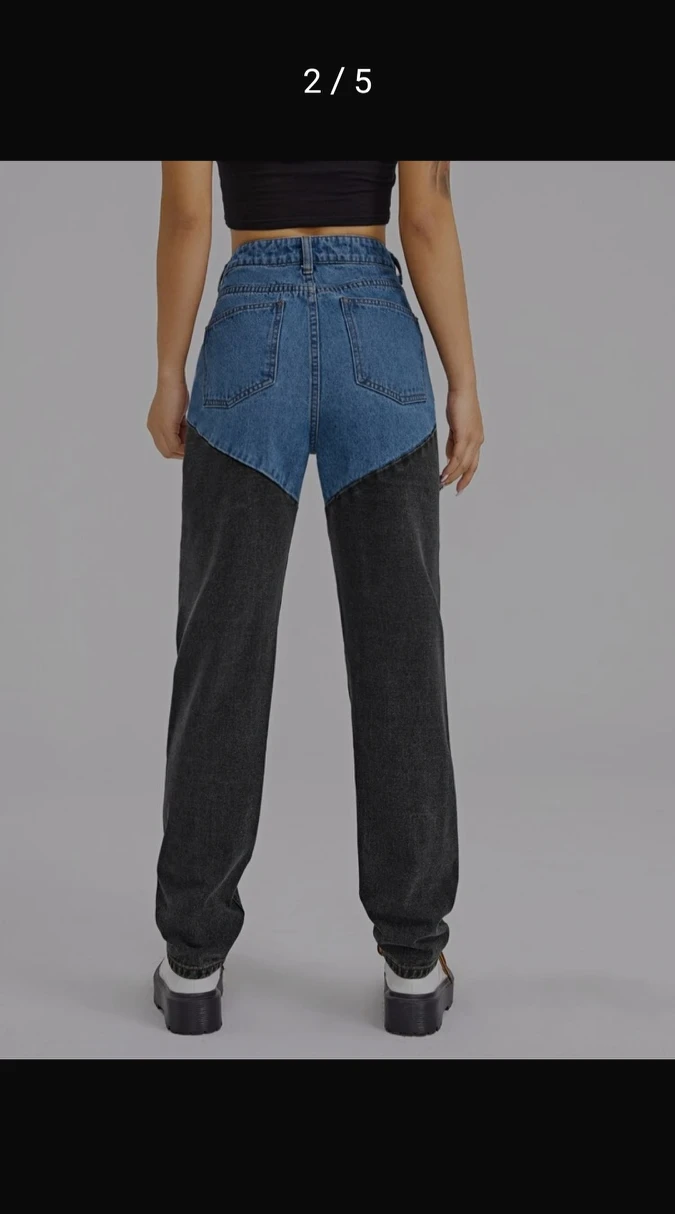 High waisted colour block Jeans image indicator(3)