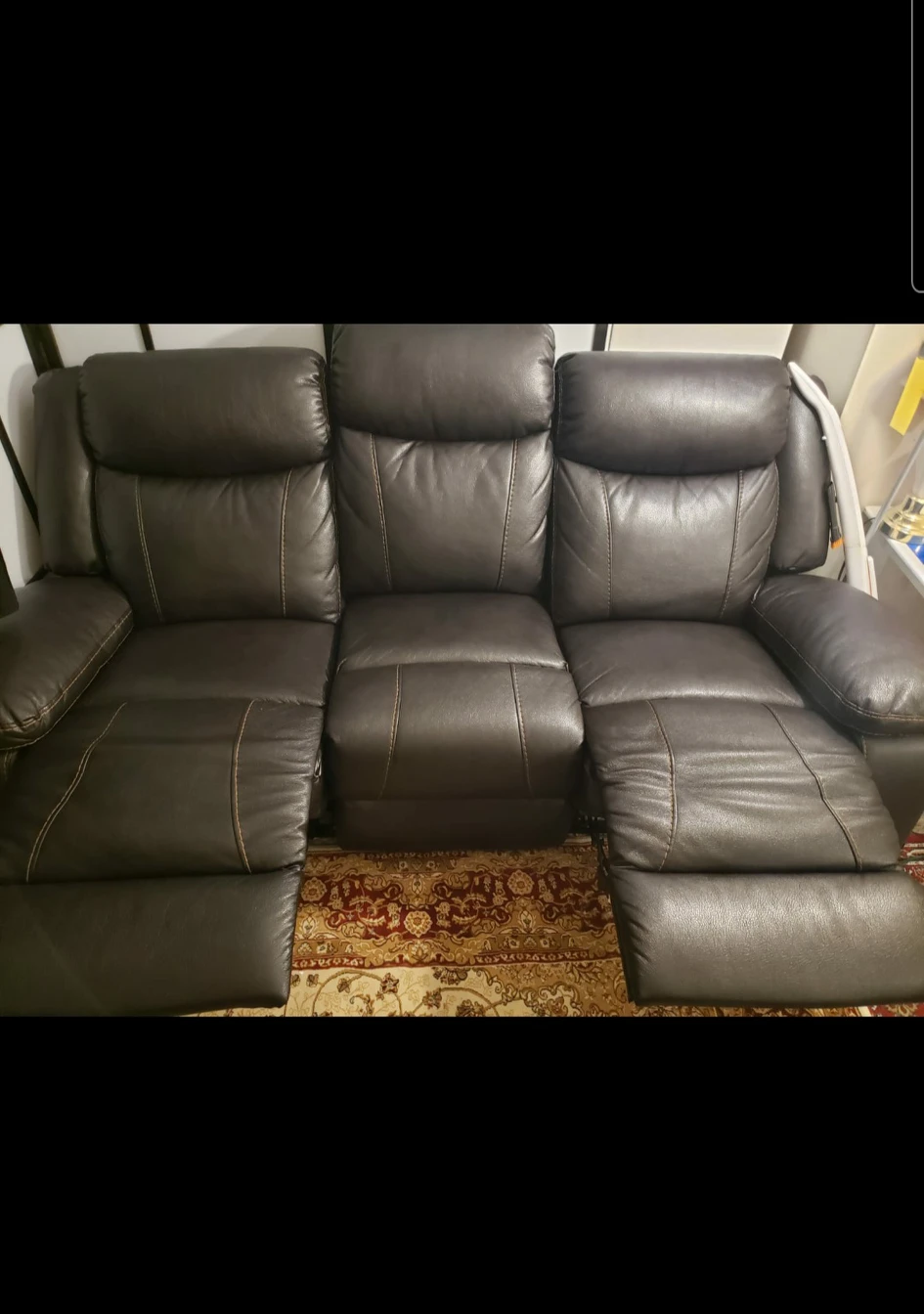 Brick leather sofa