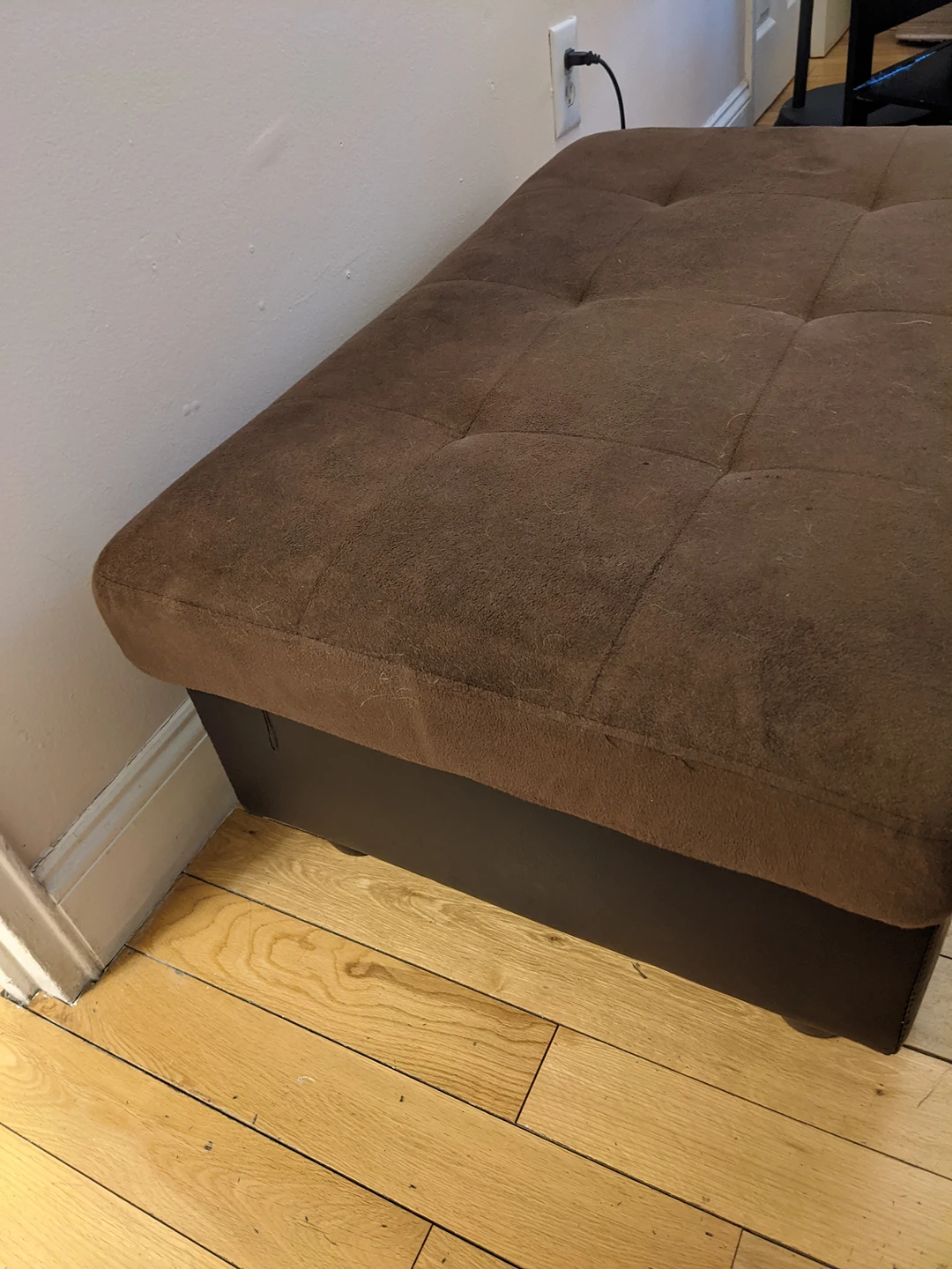 Microsuede Storage Ottoman with Lift Top - photo 4