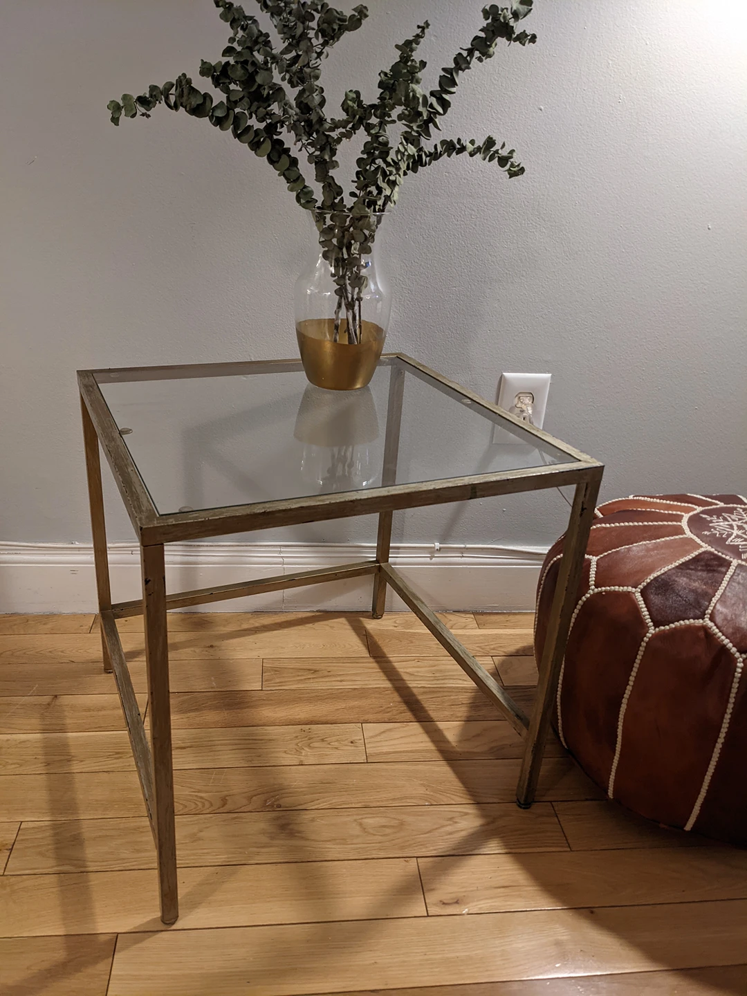 Cute Gold Glass Top Table