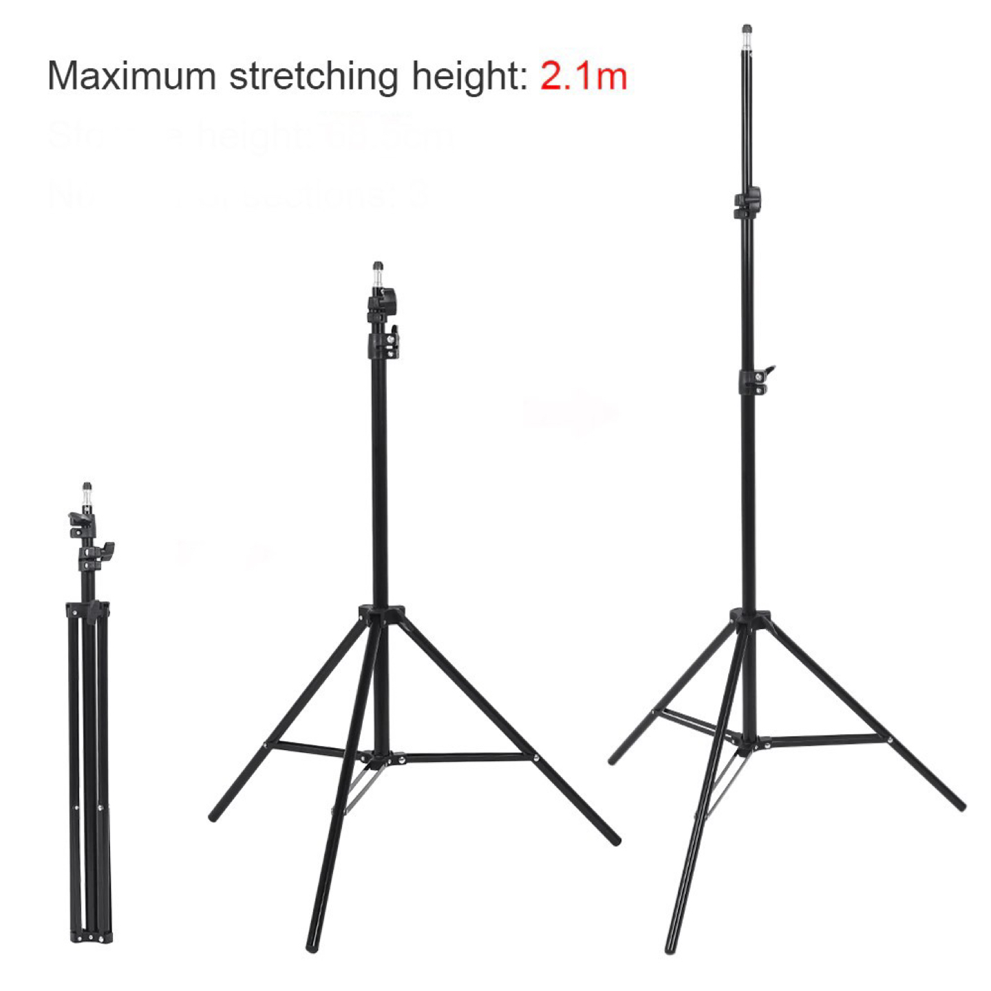 7ft Tripod Set, 12” Ring Light, Phone Mount, Bluetooth Clicker - photo 2
