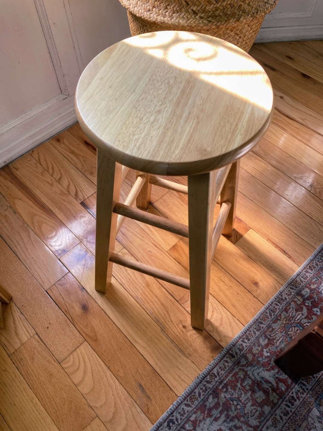 24-inch square leg barstool with Natural finish. - photo 2