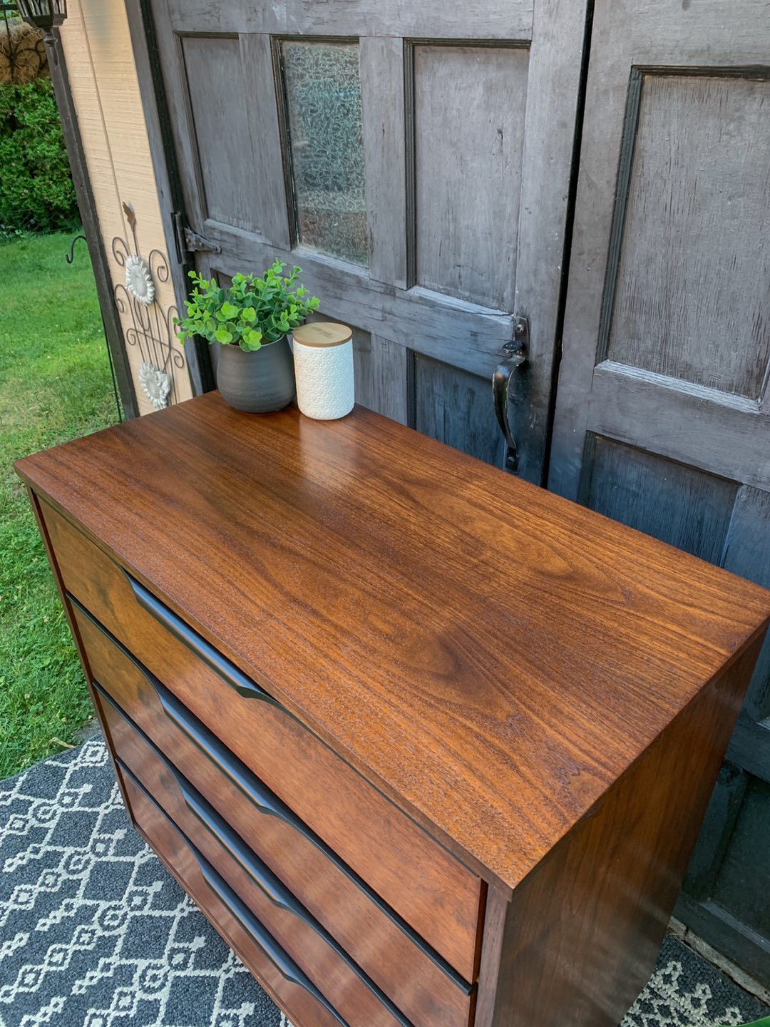 MCM Walnut 4 Drawer Tallboy Dresser - photo 4