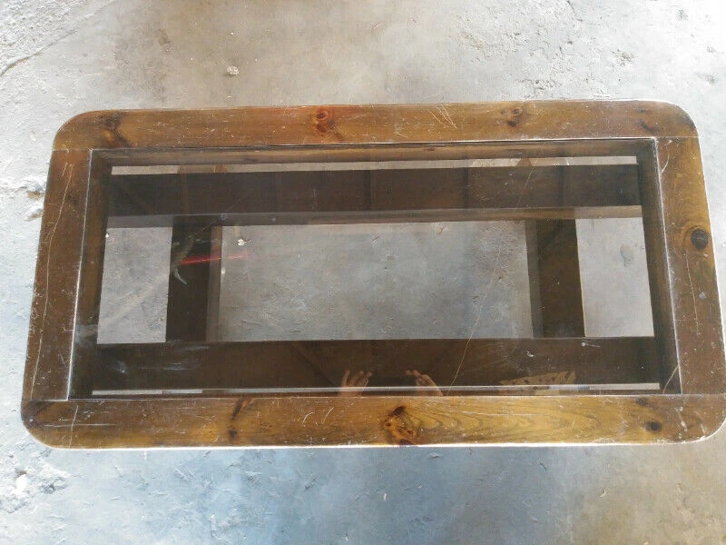 Wood Glass Top Coffee Table - photo 4