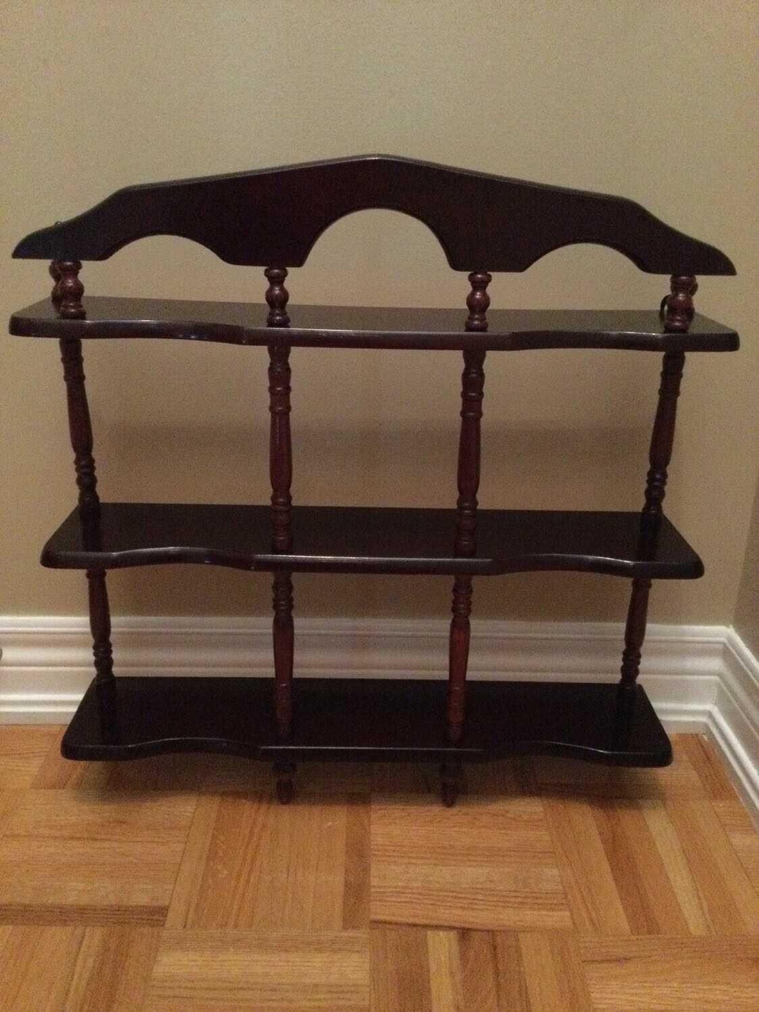 Mahogany wall display shelf. EUC.