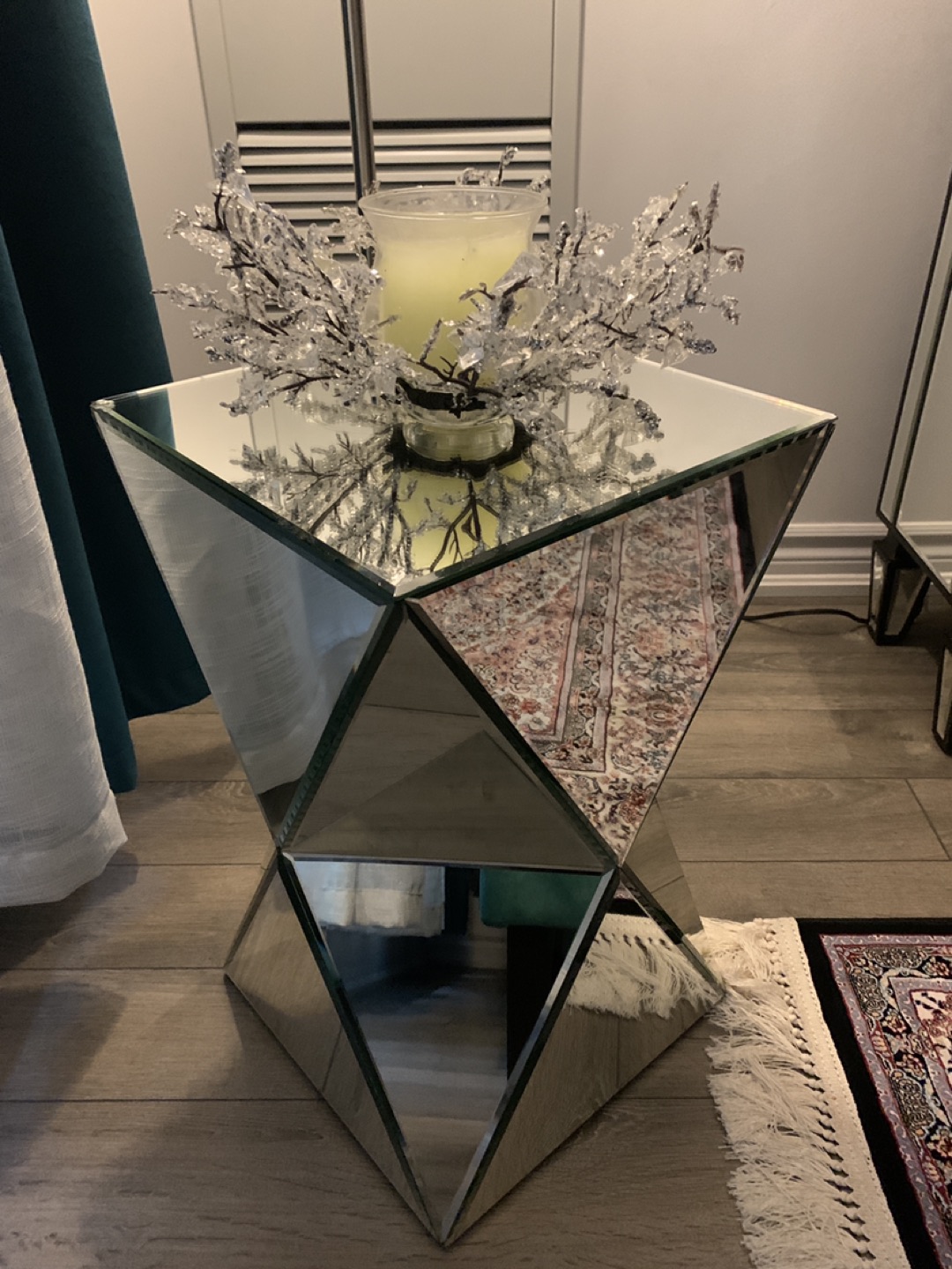 mirrored side table