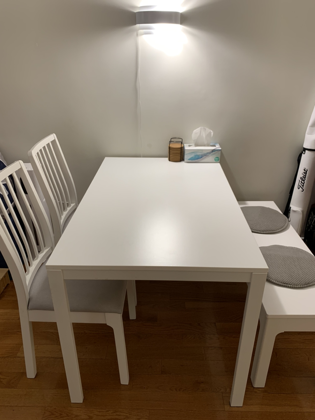 Dining table set - extendable table, two chairs, one bench  - photo 5