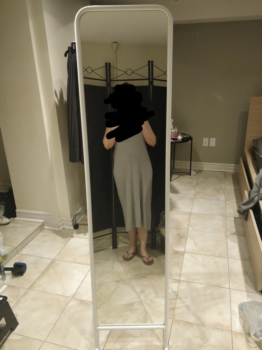 Ikea standing mirror with hooks (white) thumbnail