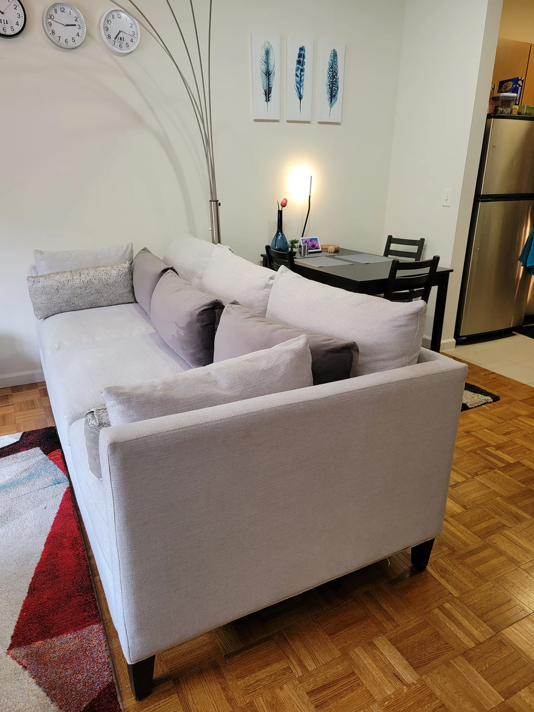 3 Seater Fabric Sofa with 5 pillows