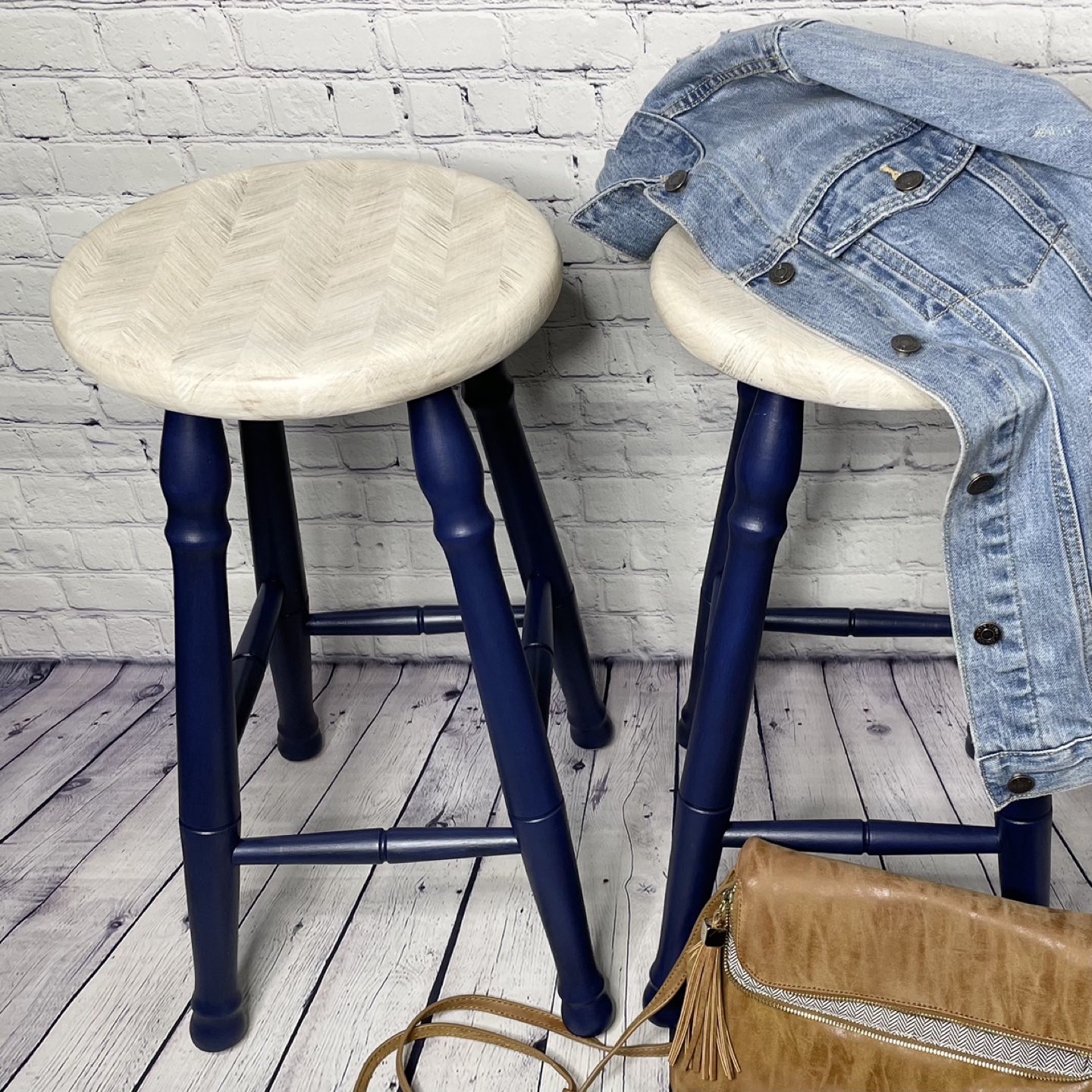 Hand Painted Wooden Stools - photo 2