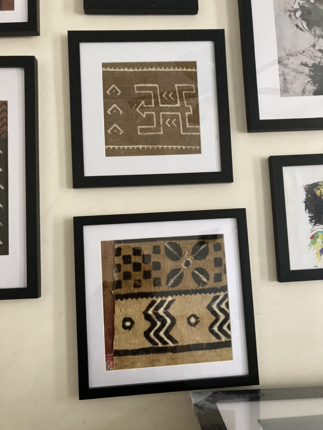 2 Mat framed African Mud cloth - photo 2