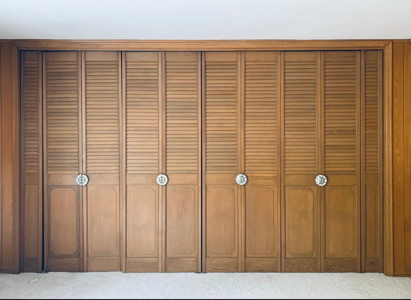 Half Louvre Bifold Wood Doors