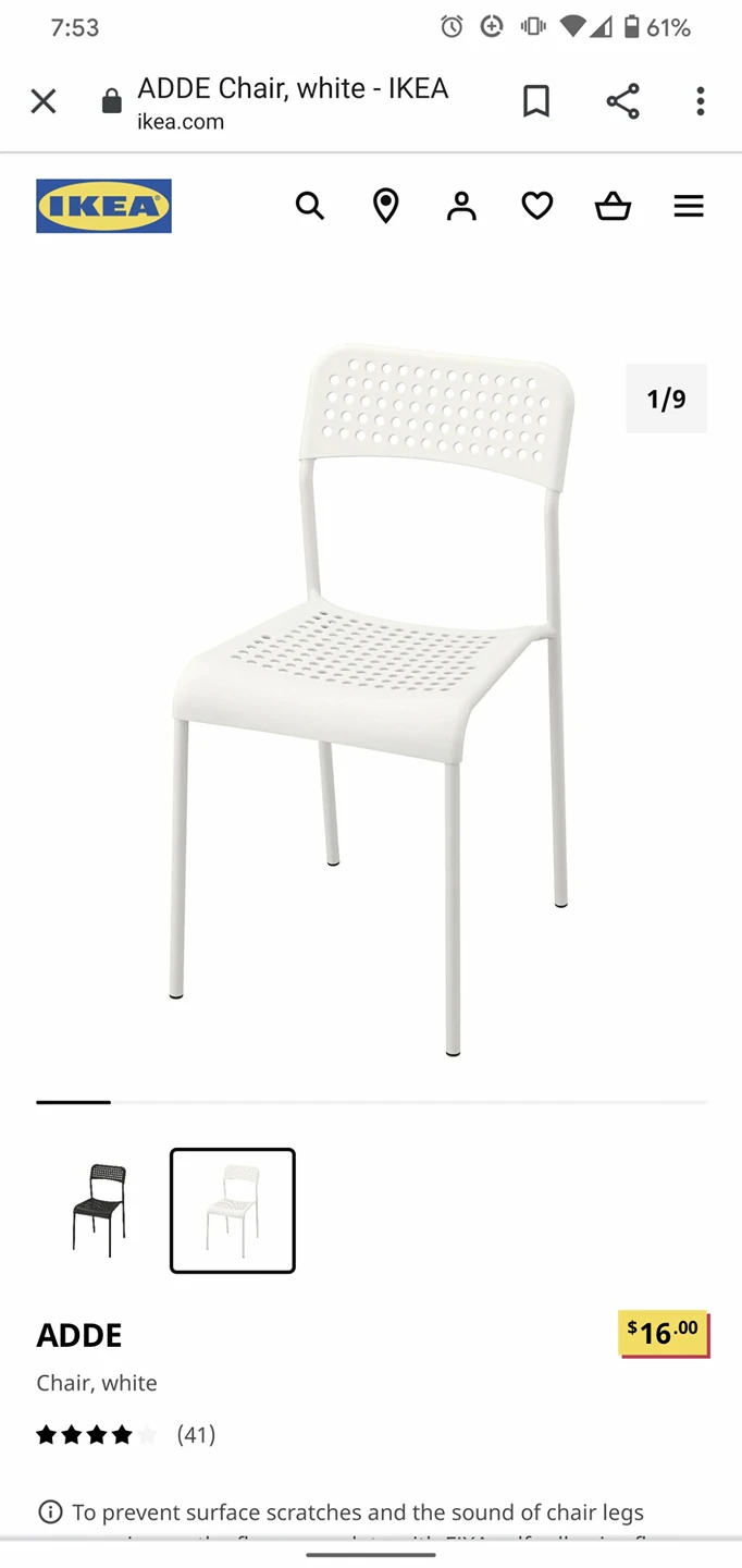 Dining chairs - IKEA ADDE thumbnail