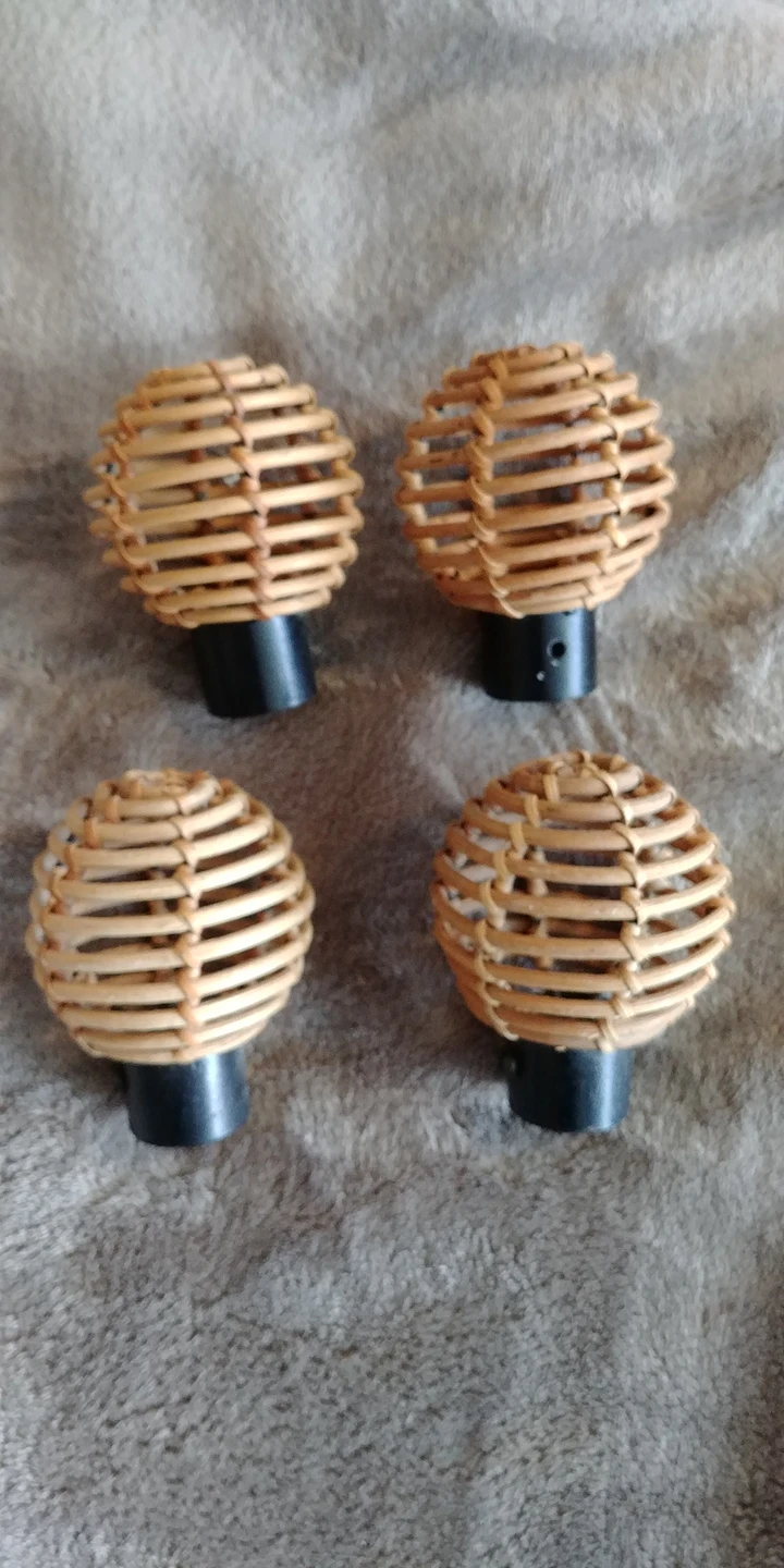 decorative wood curtain rod end caps