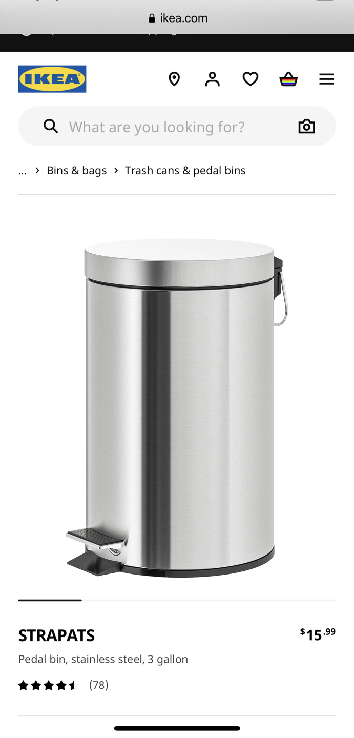 Ikea Strapats pedal bin - photo 2