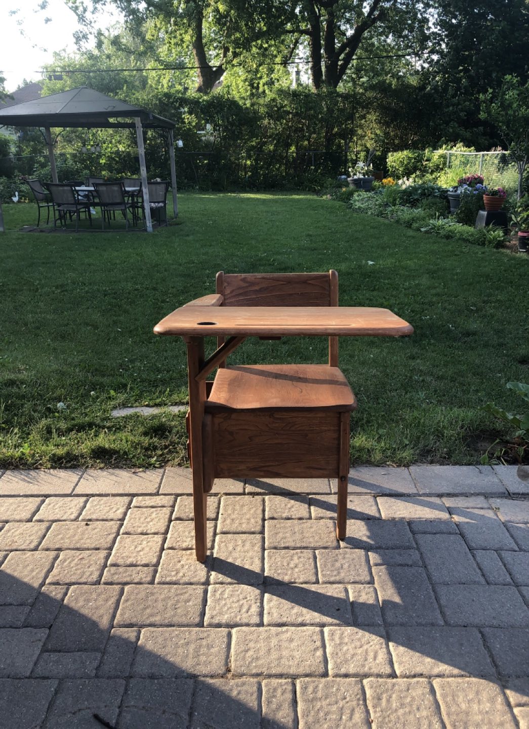 Antique school desk c. 1900 thumbnail