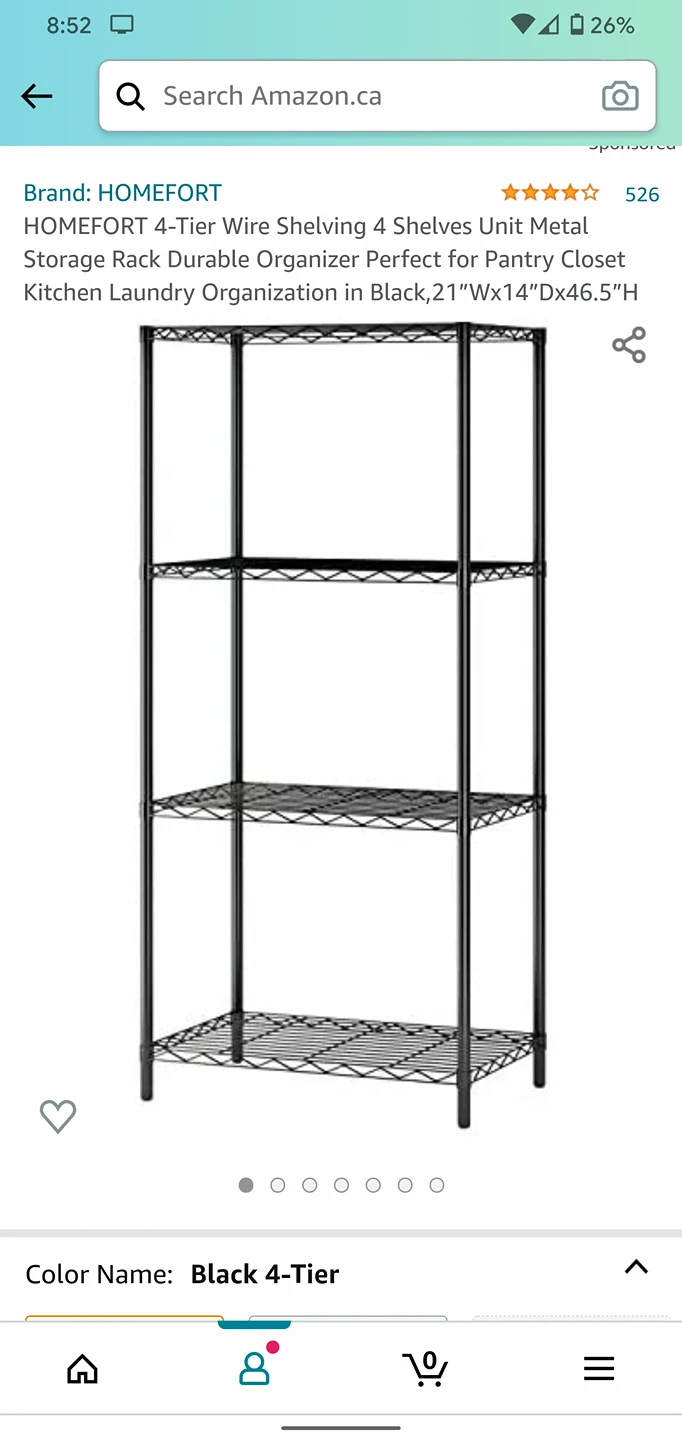 4 tier shelving unit