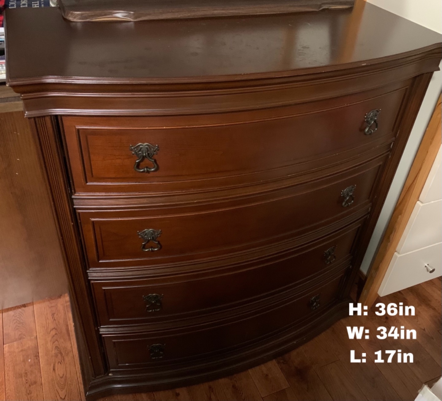 Antique Dark Wood Drawer/Dresser  thumbnail